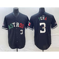 H.Astros #3 Jeremy Pena Number Mexico Black Cool Base Stitched Jersey