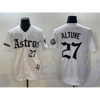 H.Astros #27 Jose Altuve White Gothic 'Houston Born Barrio Raised' Limited Stitched  Jersey