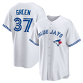 TB.Jays #37 Chad Green White Home Replica Player Jersey