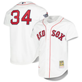 BR.Sox #34 David Ortiz Mitchell & Ness White Cooperstown Collection Authentic Jersey
