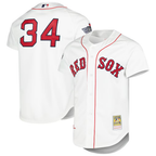 BR.Sox #34 David Ortiz Mitchell & Ness White Cooperstown Collection Authentic Jersey