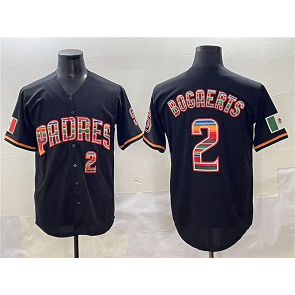 SD.Padres #2 Xander Bogaerts Black Mexico Cool Base Stitched Jersey