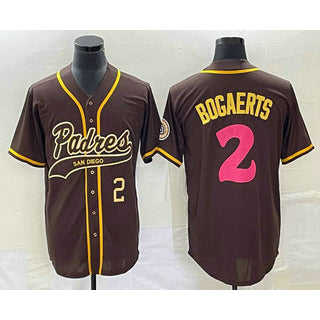 SD.Padres #2 Xander Bogaerts Number Brown NEW 2023 City Connect Cool Base Stitched Jersey