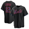 NY.Mets #12 Francisco Lindor Black Alternate Replica Jersey