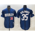 D.Tigers #35 Justin Verlander Number 2024 Navy City Connect Cool Base Limited Stitched Jersey