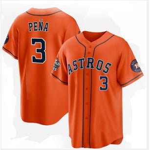H.Astros #3 Jeremy Pena Orange 2022 World Series Home Stitched Jersey