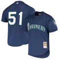 S.Mariners #51 Ichiro Suzuki Mitchell & Ness Navy Authentic Batting Practice Jersey