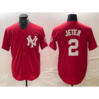 NY.Yankees #2 Derek Jeter Red Fashion Cool Base Jersey