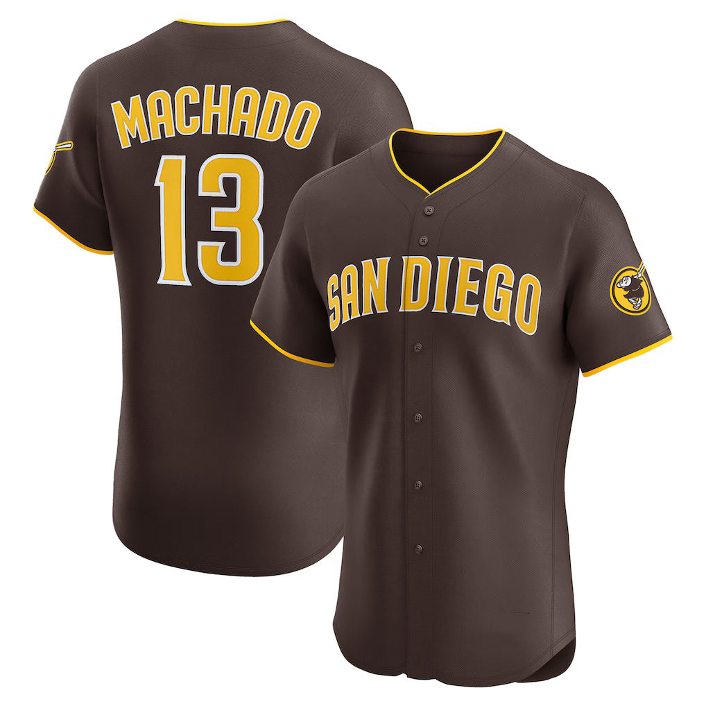 SD.Padres #13 Manny Machado Brown Road Elite Jersey