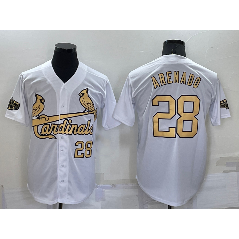 St. Louis Cardinals #28 Nolan Arenado Number White 2022All Star Stitched Cool Base Jersey
