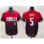 P.Phillies #5 Bryson Stott Red 2024 City Player Number Cool Base Jersey