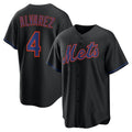 NY.Mets #4 Francisco Alvarez Black Alternate Replica Jersey