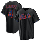 NY.Mets #4 Francisco Alvarez Black Alternate Replica Jersey