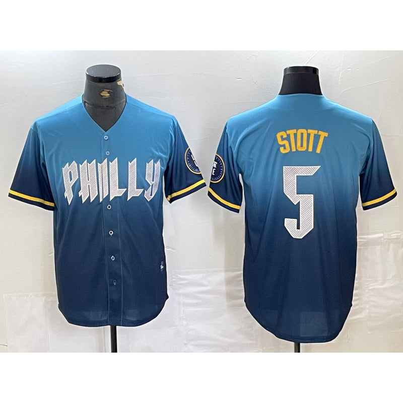 P.Phillies #5 Bryson Stott Blue 2024 City Cool Base Stitched Jersey