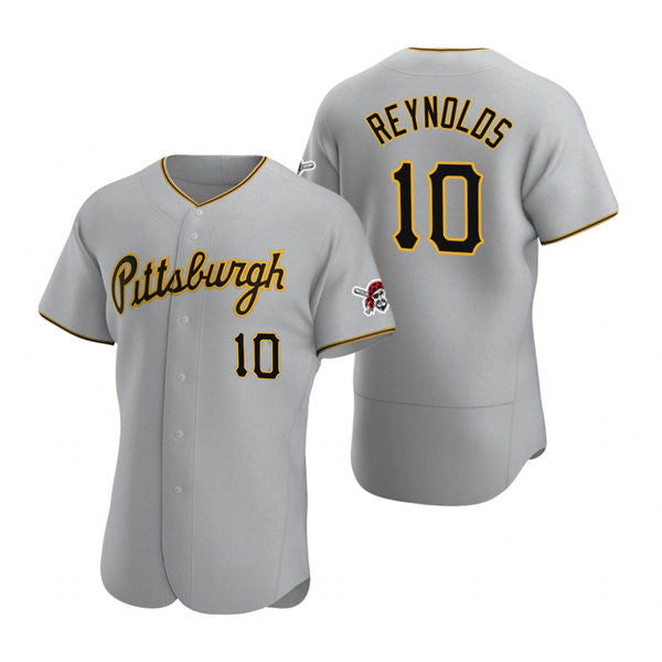 P.Pirates #10 Bryan Reynolds Gray Road Flex Base Jersey