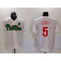 P.Phillies #5 Bryson Stott White Green Cool Base 2 Stitched Jersey