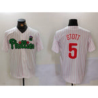 P.Phillies #5 Bryson Stott White Green Cool Base 2 Stitched Jersey