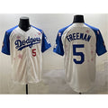 LA.Dodgers #5 Freddie Freeman White Royal 2025 Tokyo Series Limited Stitched Jersey