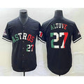 H.Astros #27 Jose Altuve Number Mexico Black Cool Base Stitched  Jersey
