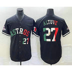 H.Astros #27 Jose Altuve Number Mexico Black Cool Base Stitched  Jersey