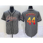 H.Astros #44 Yordan Alvarez Grey Gridiron Cool Base Stitched  Jersey