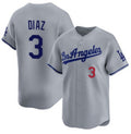 LA.Dodgers #3 Edwin Diaz Grey Cool Base Stitched Jersey