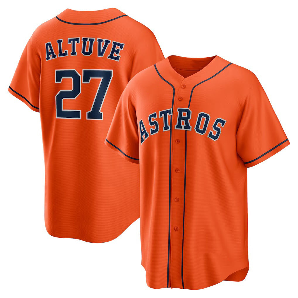 H.Astros #27 Jose Altuve Orange Alternate Replica Player Name Jersey