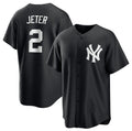 NY.Yankees #2 Derek Jeter Black Lights Out Limited Stitched  Jersey