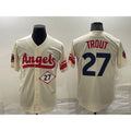 LA.Angels #27 Mike Trout Number Cream 2022 City Connect Cool Base Stitched Jersey