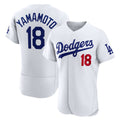 LA.Dodgers #18 Yoshinobu Yamamoto White Home Authentic Jersey