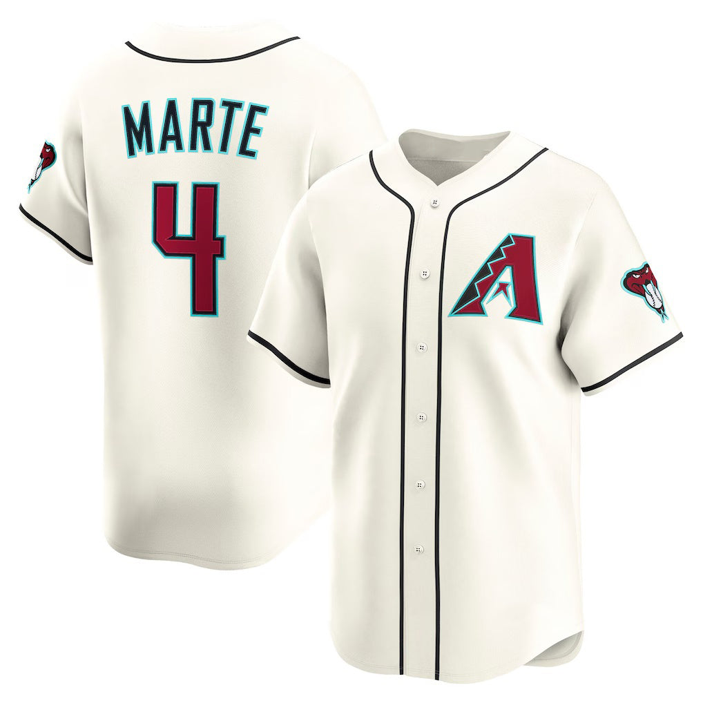 A.Diamondback #4 Ketel Marte Cream Home Limited Player Jersey