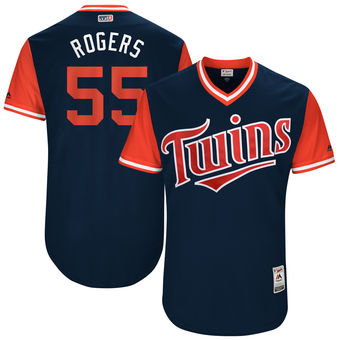 M.Twins #55 Taylor Rogers Navy 2017 Players Weekend Authentic Jersey
