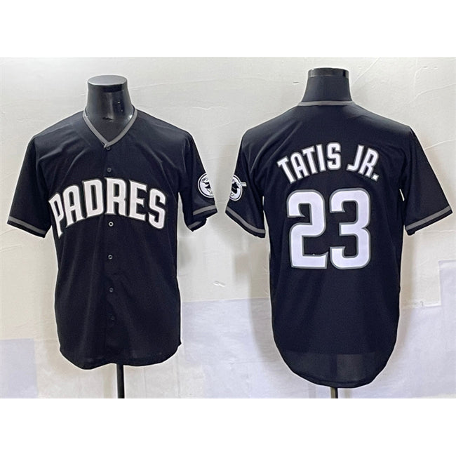 SD.Padres #23 Fernando Tatis Jr. Black Stitched Jersey