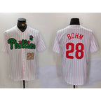 P.Phillies #28 Alec Bohm White Green Cool Base Stitched Jerseys