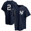 NY.Yankees #2 Derek Jeter  Navy Alternate Replica Player Jersey