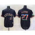 H.Astros #27 Jose Altuve Black Mexico With World Serise Champions Patch Cool Base Stitched  Jersey