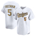LA.Dodgers #5 Freddie Freeman White 2025 Gold Collection Limited Stitched Jersey