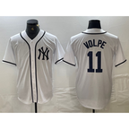 NY.Yankees #11 Anthony Volpe White Fashion Cool Base Jersey