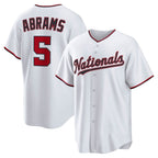 W.Nationals #5 CJ Abrams White Home Replica Jersey