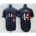 H.Astros #44 Yordan Alvarez Number Mexico Black Cool Base Stitched  Jersey