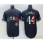 H.Astros #44 Yordan Alvarez Number Mexico Black Cool Base Stitched  Jersey