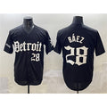 D.Tigers #28 Javier Baez Black Motor Gothic Edition Vapor Premier Limited Stitched Jersey