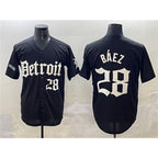 D.Tigers #28 Javier Baez Black Motor Gothic Edition Vapor Premier Limited Stitched Jersey