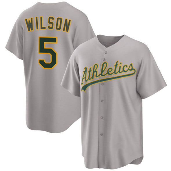 O.Athletics #5 Jacob Wilson Gray 2024 Away Limited Stitched Jersey