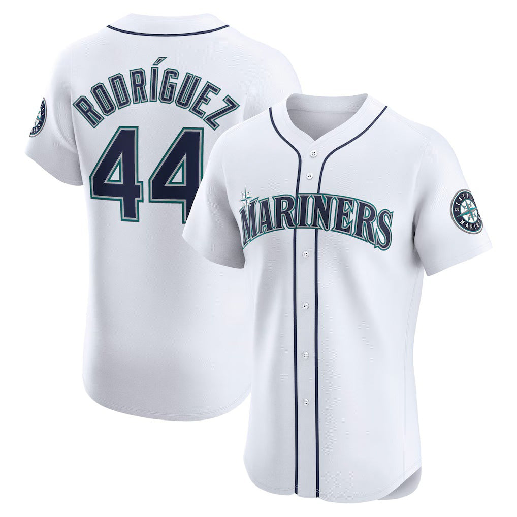 S.Mariners #44 Julio rodriguez White Home Elite Jersey