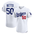 LA.Dodgers #50 Mookie Betts White Home Elite Player Jersey