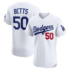 LA.Dodgers #50 Mookie Betts White Home Elite Player Jersey