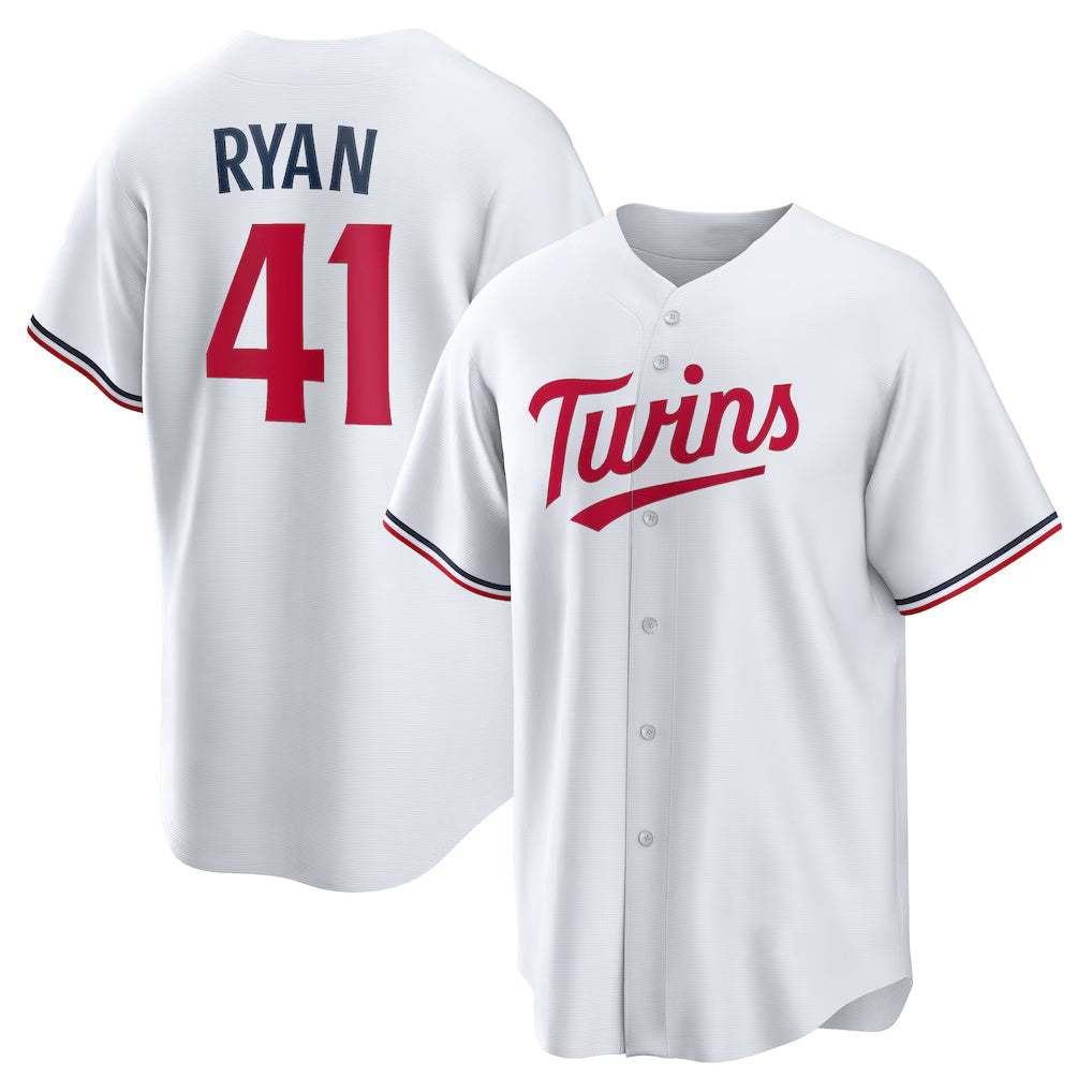 M.Twins #41 Joe Ryan White Home Replica Player Jersey