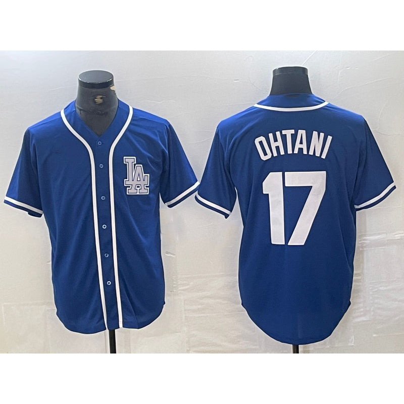LA.Dodgers #17 Shohei Ohtani Blue Cool Base Stitched Jersey