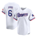 T.Rangers #6 Josh Jung White 2023 World Series Champions Stitched Jersey